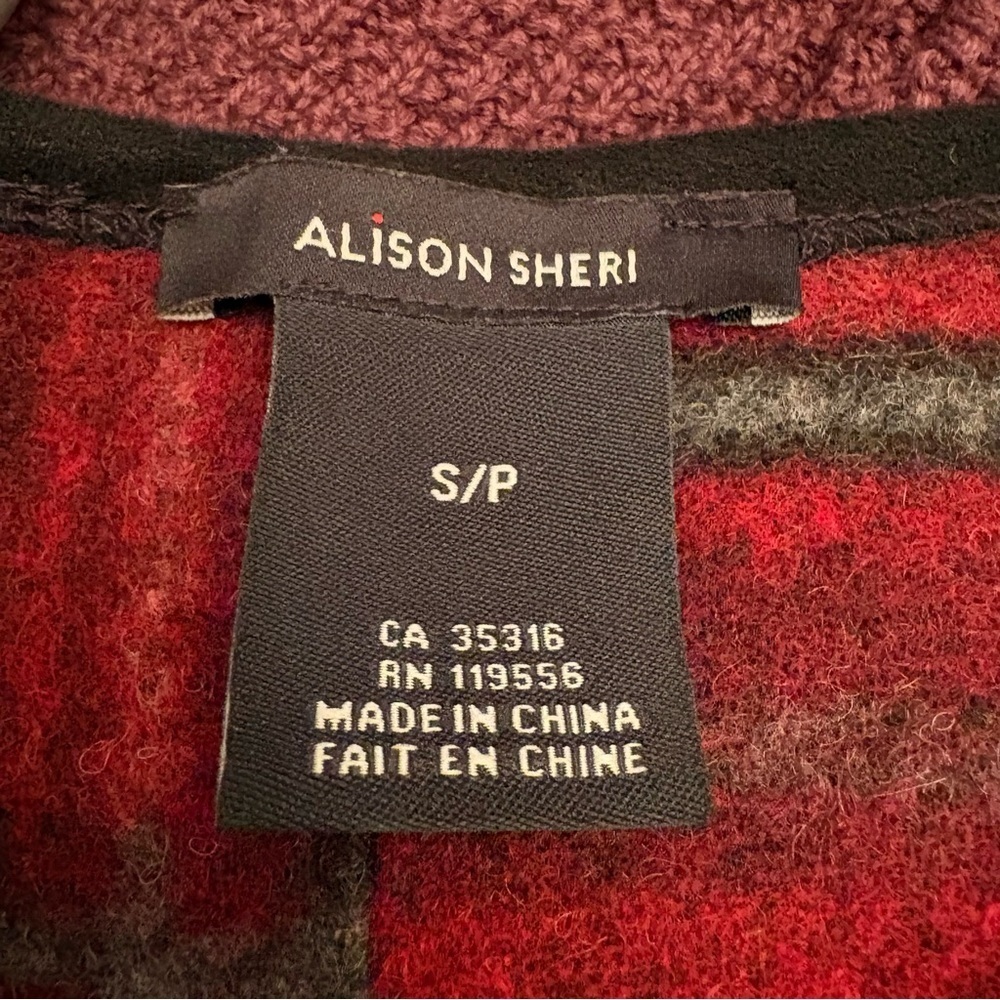 Alison Sheri cardigan open front wool blend abstract - Picture 9 of 10
